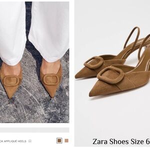 Zara Tan Slingback Heels Modern Minimalist Design